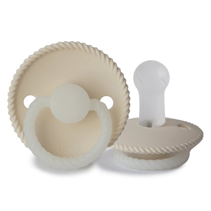 Frigg Rope Night - Round Silicone Pacifier - Cream