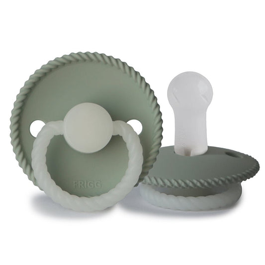 Frigg Rope Night - Round Silicone Pacifier - Sage