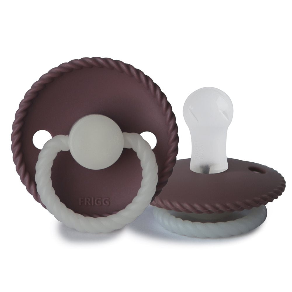 Frigg Rope Night - Round Silicone Pacifier - Twilight Mauve