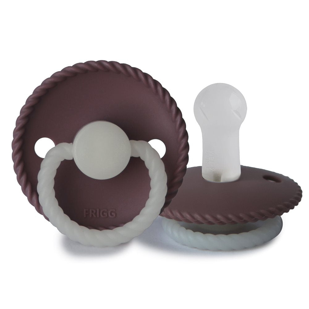 Frigg Rope Night - Round Silicone Pacifier - Twilight Mauve