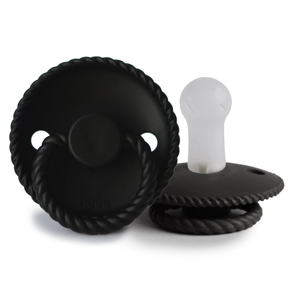 Frigg Rope - Round Silicone  Pacifier - Jet Black