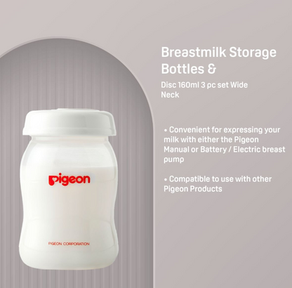 Pigeon Milk Storage Bottle 160ml (3 Pc)