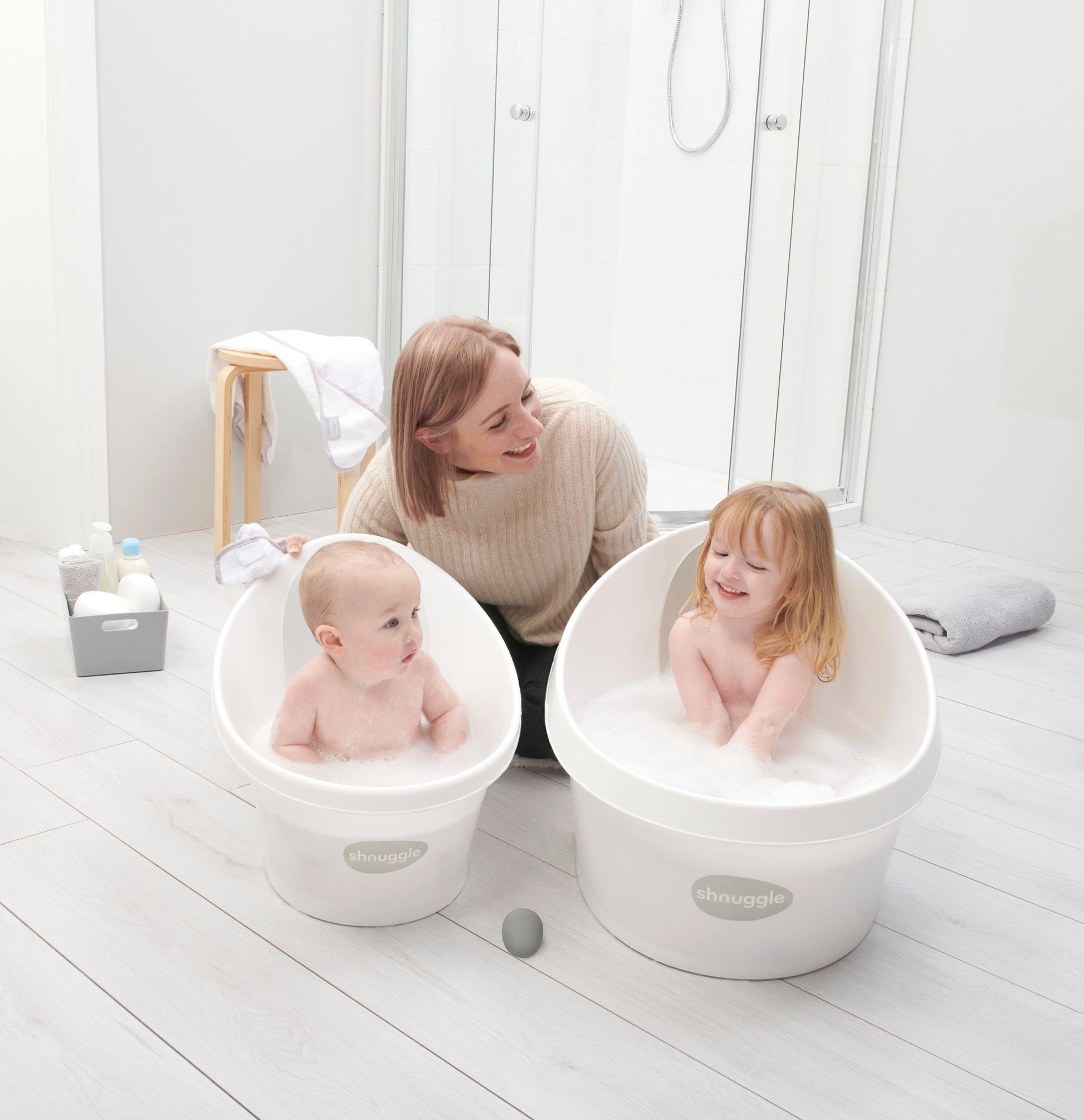 Shnuggle Toddler Bath Tub | Big Bath for bigger kids | Child bathtub seat support | Fits in shower and adult bath - Motherhood
