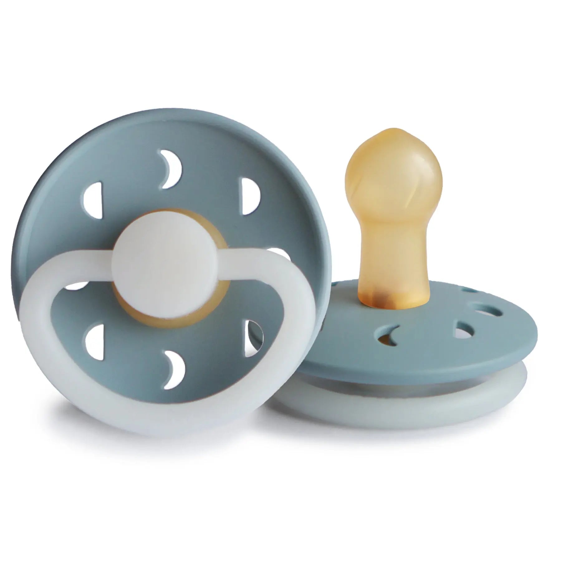 FRIGG Moon Night - Round Latex Pacifier - Stone Blue Frigg