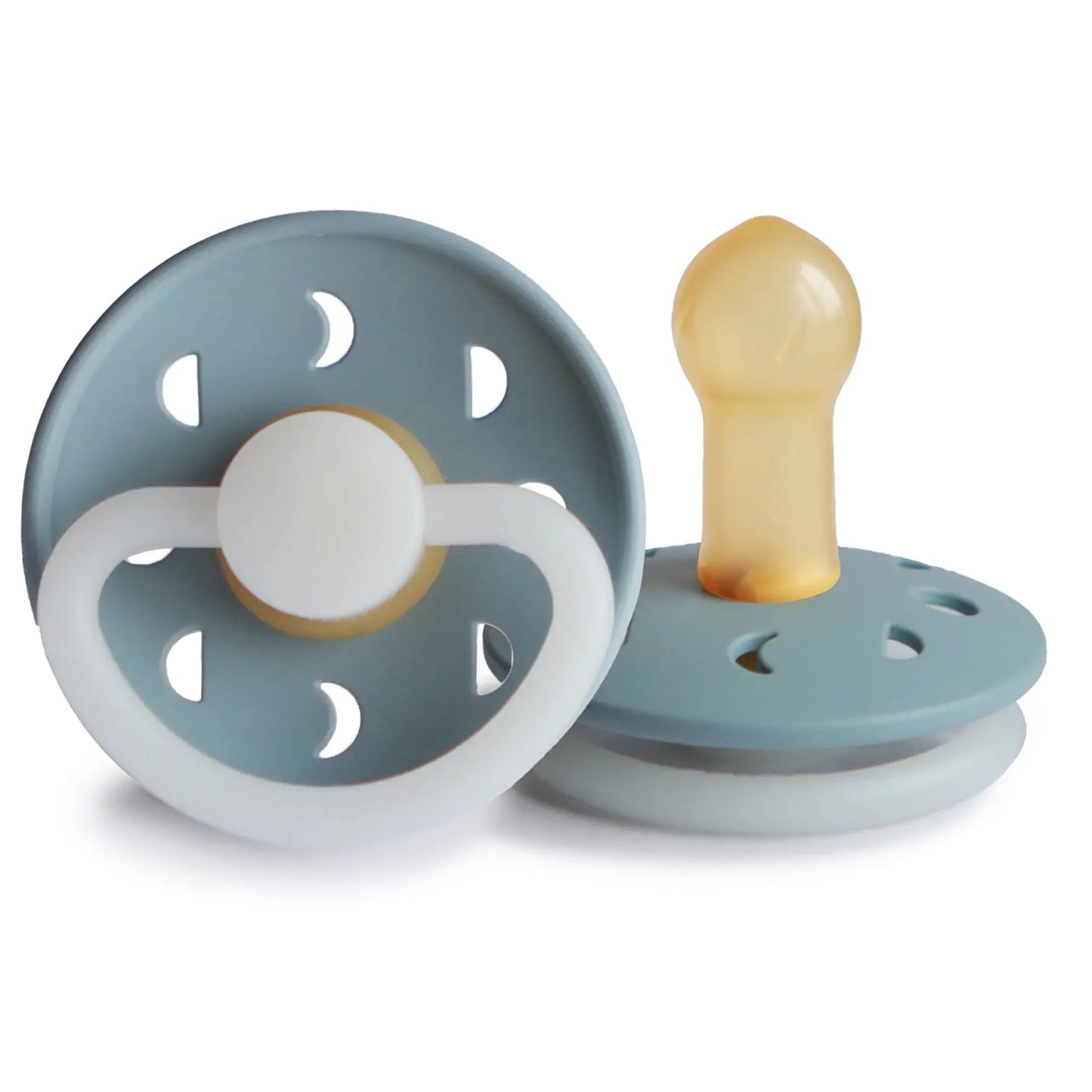 FRIGG Moon Night - Round Latex Pacifier - Stone Blue Frigg