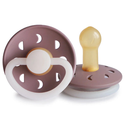 FRIGG Moon Night - Round Latex Pacifier - Twilight Mauve Frigg