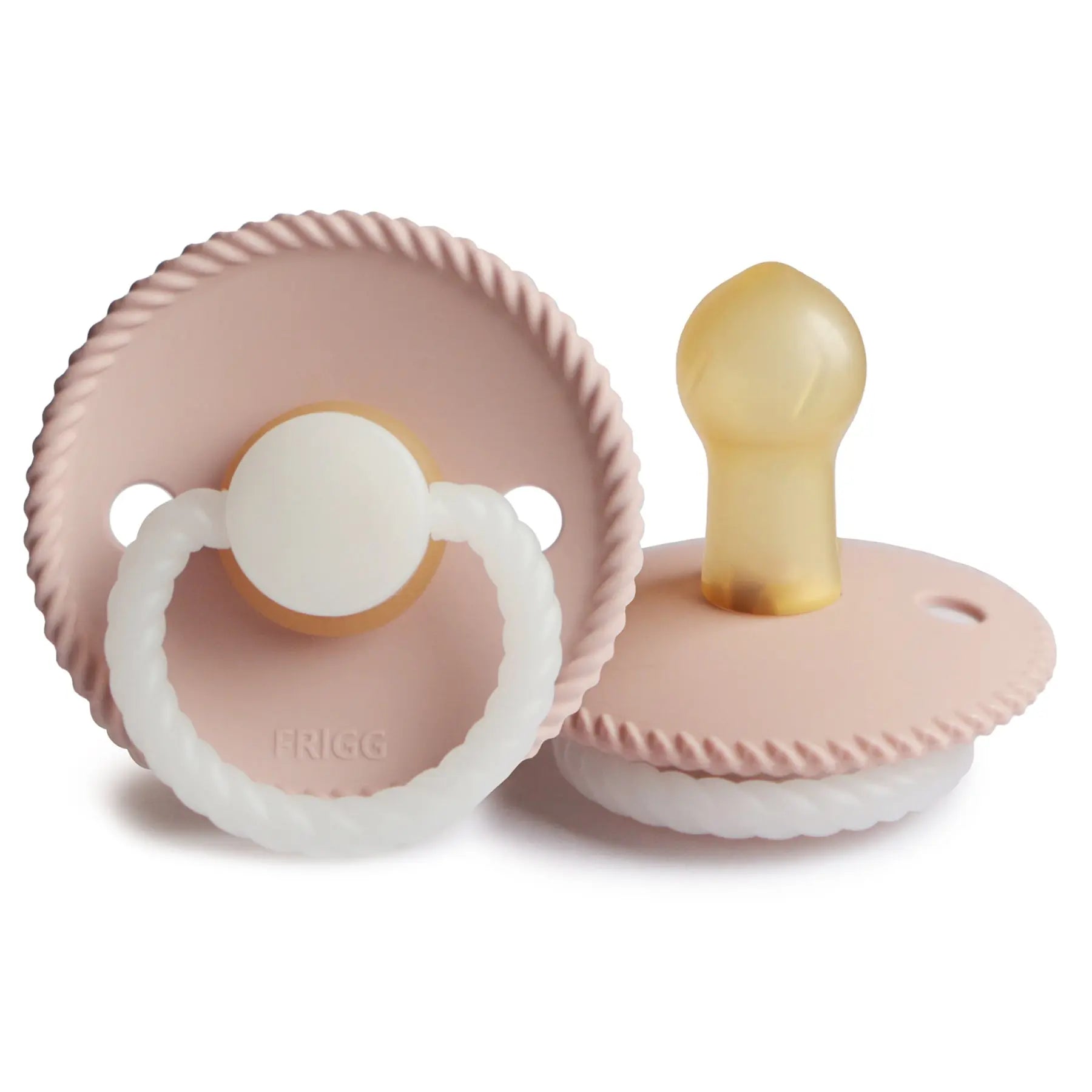 FRIGG Rope Night - Round Latex Pacifier - Blush Frigg