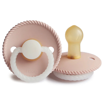 FRIGG Rope Night - Round Latex Pacifier - Blush Frigg