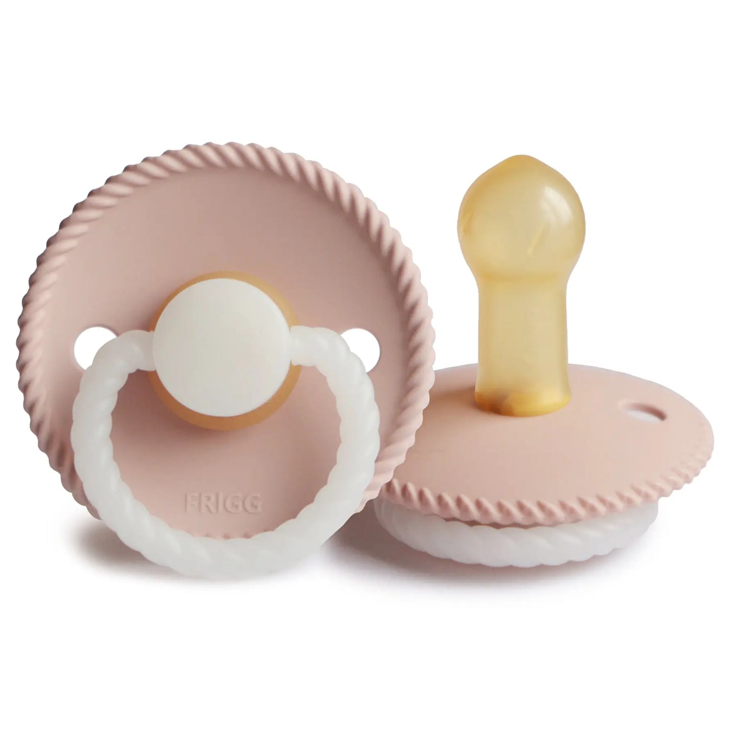 FRIGG Rope Night - Round Latex Pacifier - Blush Frigg