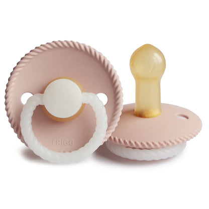 FRIGG Rope Night - Round Latex Pacifier - Blush Frigg