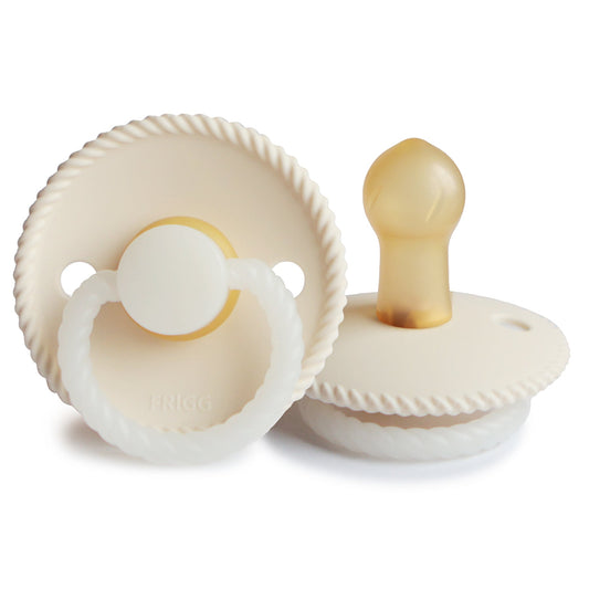 Frigg Rope Night - Round Latex Pacifier - Cream