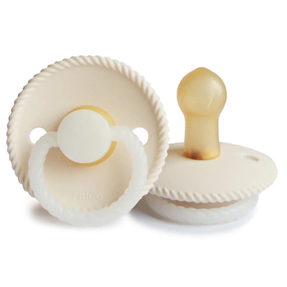 FRIGG Rope Night - Round Latex Pacifier - Cream Frigg