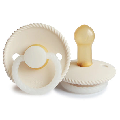 FRIGG Rope Night - Round Latex Pacifier - Cream Frigg