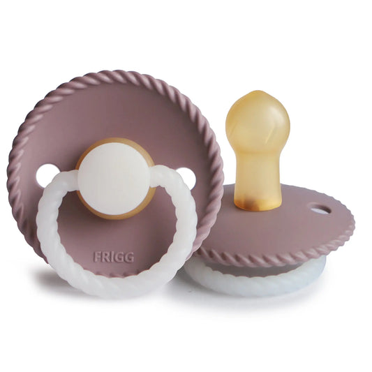 FRIGG Rope Night - Round Latex Pacifier - Twilight Mauve Frigg