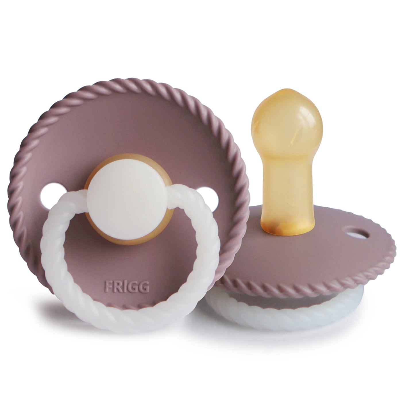 Frigg Rope Night - Round Latex Pacifier - Twilight Mauve