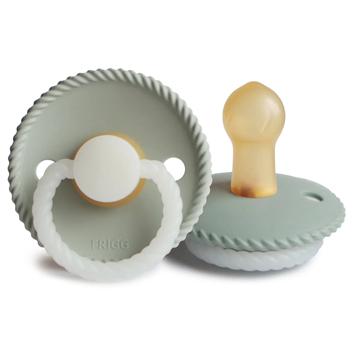 FRIGG Rope Night - Round Latex Pacifier - Sage Frigg