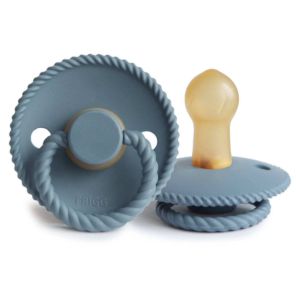 Frigg Rope - Round Latex Pacifier - Stone Blue