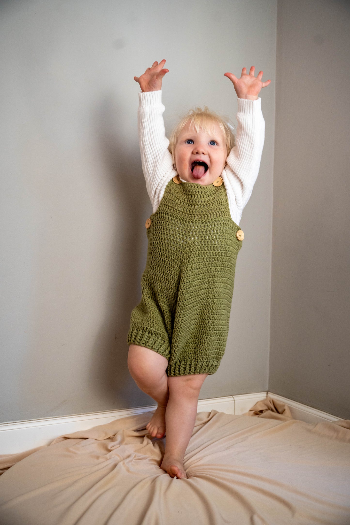 Takara Moon Overside Crochet Dungaree - Motherhood