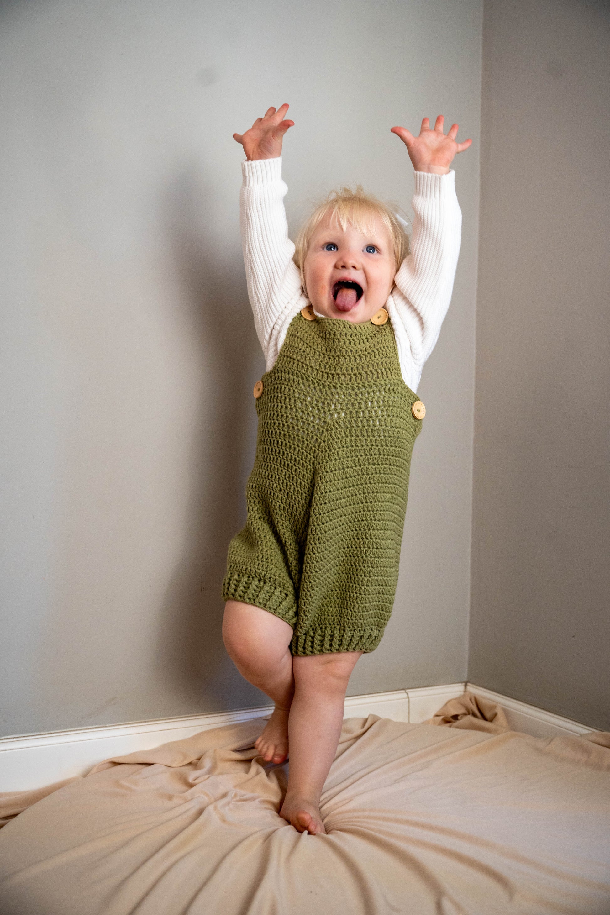 Takara Moon Overside Crochet Dungaree - Motherhood
