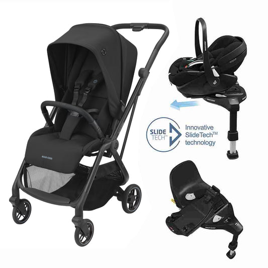 Leona² Travel System: Leona² Stroller + Pebble 360 Pro Car Seat + FamilyFix 360 Pro Slide Base by Maxi-Cosi