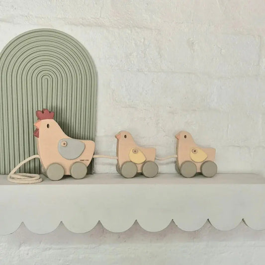 Timmy Toys Chicken Family Pull-Along Wooden Toy - Motherhood