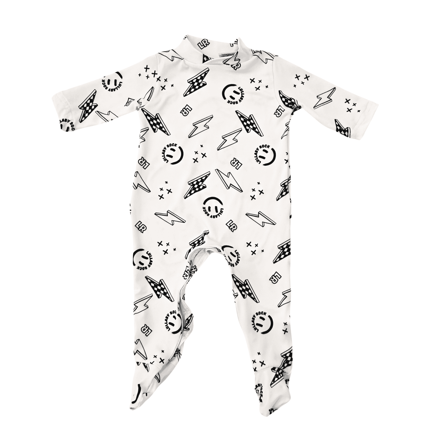 Lullaby Rock Good Vibes Only Onesie Off White – Footed Baby Onesie - Motherhood