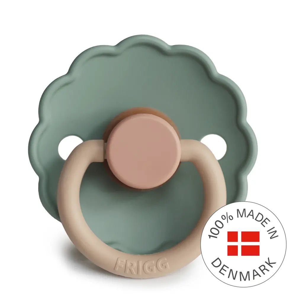 FRIGG Daisy Colourblock - Round Latex Pacifier - Willow Frigg