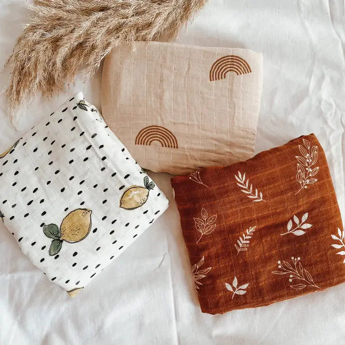 Rainberry Baby Illustrated Bamboo Muslin Swaddle Blankets - Motherhood