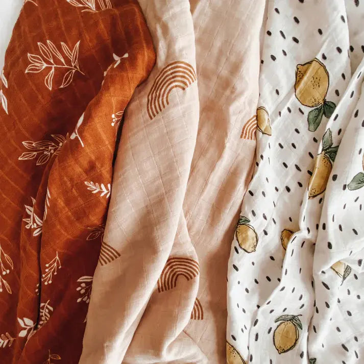 Rainberry Baby Illustrated Bamboo Muslin Swaddle Blankets - Motherhood