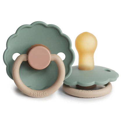 FRIGG Daisy Colourblock - Round Latex Pacifier - Willow Frigg