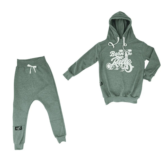 Lullaby Rock Born to Ride Set – Olive Green Sweatshirt & Joggers - Motherhood