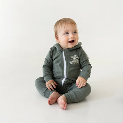 Lullaby Rock Born To Ride Zip-Up Onesie with Hood – Fleece Baby Onesie - Motherhood
