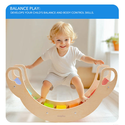 Mideer - Wooden Climbing & Rocking Rainbow Arch: Indoor Toy