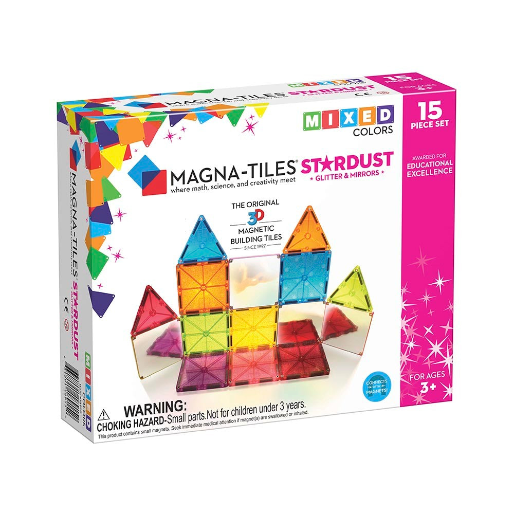 Magna-Tiles - Magnetic Construction Set - Stardust Set - 15pcs