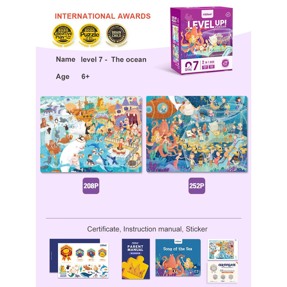 Mideer - Level Up Jigsaw Puzzle for Kids - 2-in-1 - Level 7 Song Of The Sea