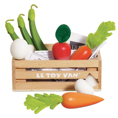 Le Toy Van - Wooden Harvest Vegetables Food Crate - 10pcs