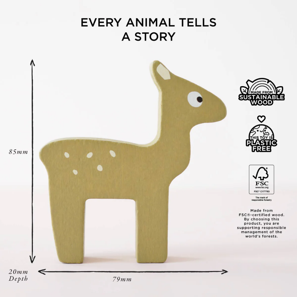 Le Toy Van - Wooden Woodland Stacking Forest Animals & Bag - 10pcs