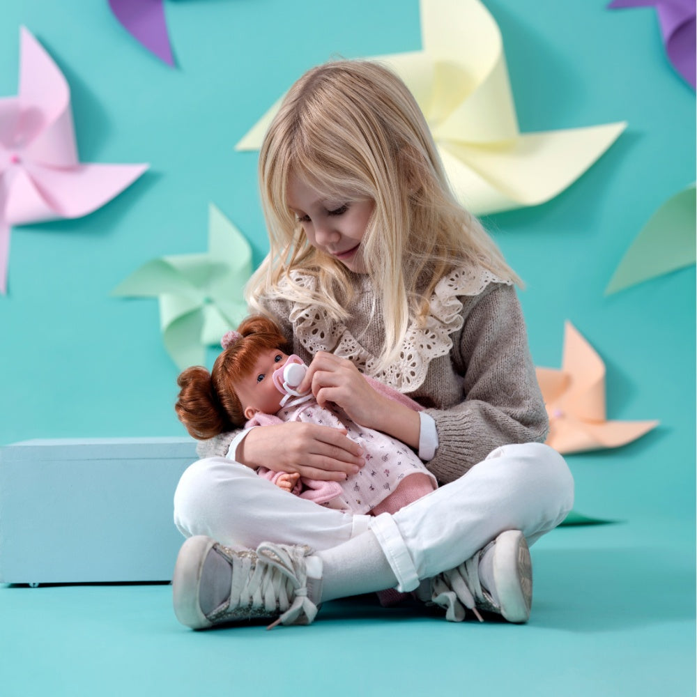 Llorens - Baby Girl Doll with Crying Mechanism, Pink Clothing & Accessories: Lea - 33cm