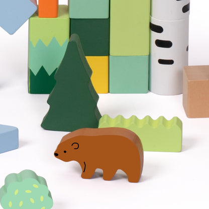 Classic World - Wooden Forest Building Blocks - 50pcs
