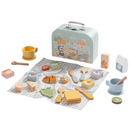 TookyToy - Picnic Basket Set & Play Food - 31pcs - Motherhood