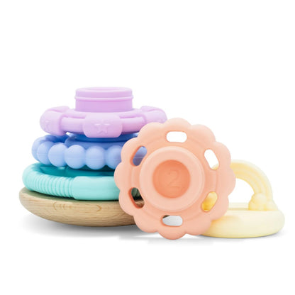Jellystone Designs - Rainbow Wobble Stacker Silicone Toy - Pastel