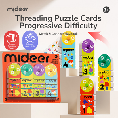 Mideer - Threading Match Cards - String Lacing Educational Game for Kids