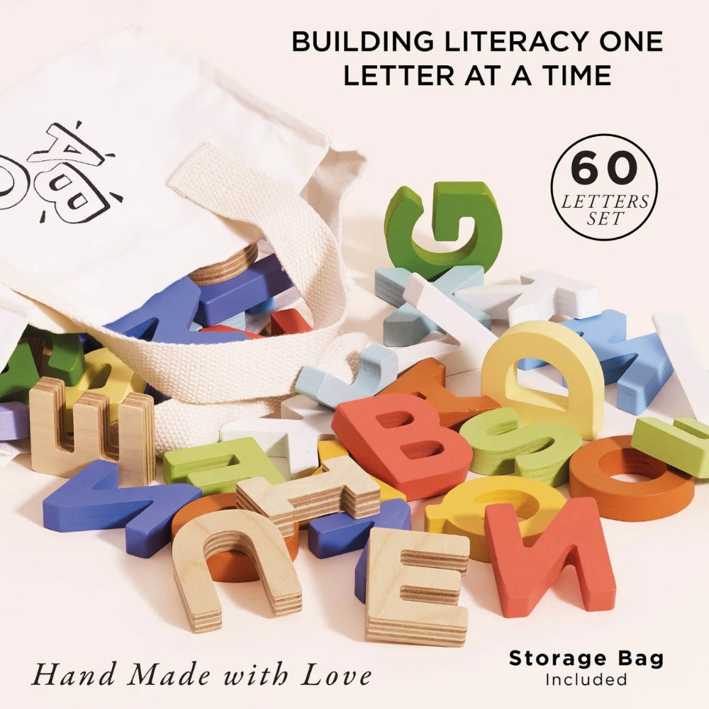 Le Toy Van - Wooden Alphabet Set & Bag - 60 Letters