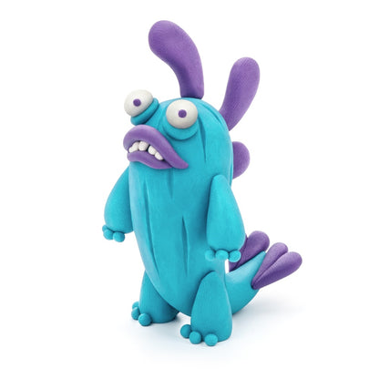 Hey Clay - Modelling Air-Dry Clay with Fun Interactive App - Drop, Violet, Fishka, Series Beasts, 6 cans