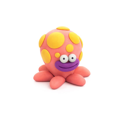 Hey Clay - Modelling Air-Dry Clay with Fun Interactive App - Octopus, series Ocean, 3 cans