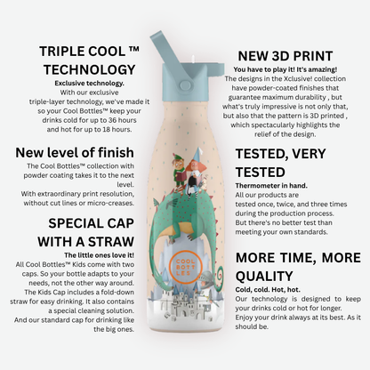 Cool Bottles - Kids Triple-Insulated Water Bottle - Messy Robots 350ml