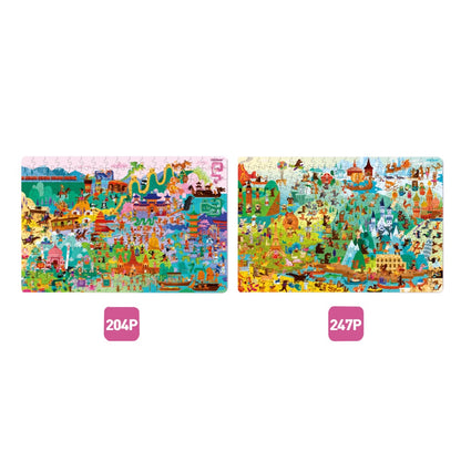 Mideer - Level Up Jigsaw Puzzle for Kids - 2-in-1 - Level 7 Human Geography