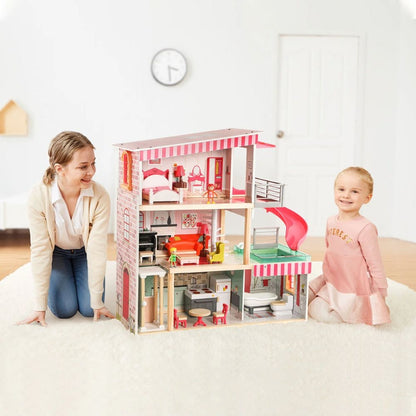 TopBright - Modern Doll House - Fully Furnished with Lights & Sounds - 80 x 25 x 75 cm - 20pcs-**