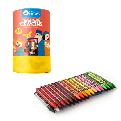 Jar Meló - Wax Crayons - Washable Non-Toxic - 36 Colours