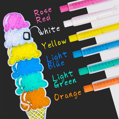 Jar Meló - Washable Chalk in Retractable Holders - 6 Colours